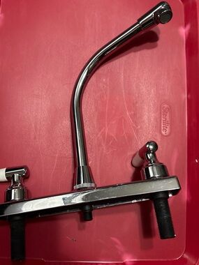 Chrome Two-Handle Kitchen Faucet with Swivel Spout - Polished Silver
